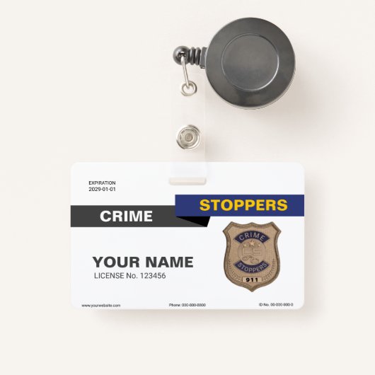 Crime Stoppers-badge Badge (Voorkant met intrekbare)