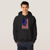 Crime Victims Rights Awareness American Flag Blue  Hoodie (Voorkant volledig)