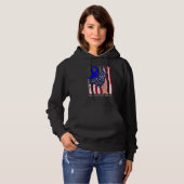 Crime Victims Rights Awareness American Flag Blue  Hoodie (Voorkant volledig)