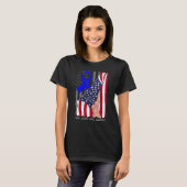 Crime Victims Rights Awareness American Flag Blue T-shirt (Voorkant volledig)