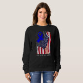 Crime Victims Rights Awareness American Flag Blue Trui (Voorkant volledig)