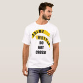 Crime Writer No Crossing Genre Humor T-shirt (Voorkant volledig)