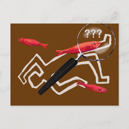 Crime writer - rode haring briefkaart (Voorkant)