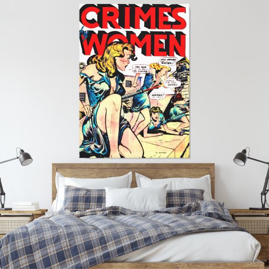 Criminaliteit door vrouwen Jailbreak  komieken Canvas Afdruk (Insitu (Slaapkamer))