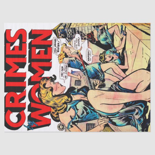 Criminaliteit door vrouwen Jailbreak  komieken Tissuepapier (Voorkant)