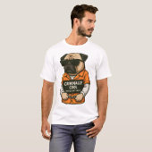 Criminally Cool Pug � Funny Mugshot Dog Design T-shirt (Voorkant volledig)