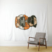 Criminally Cool Pug – Funny Mugshot Dog Design Wandkleed (In Situ (horizontaal))