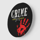 crimineel-criminele vingerafdrukken Wall Clock Grote Klok (Hoek)