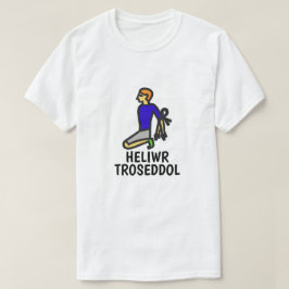 crimineel en Welsh text heliwr troseddol T-shirt