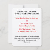 Crimineel krankzinnig Instituut Halloween Party Kaart (Achterkant)