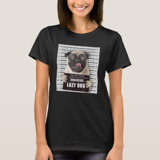 Criminele Hond Mug Shot Pug T-shirt
