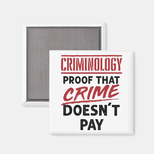 Criminologie bewijst dat misdaad niet betaalt magneet (Voorkant / Achterkant)