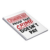 Criminologie bewijst dat misdaad niet betaalt notitieboek (Rechterzijde)