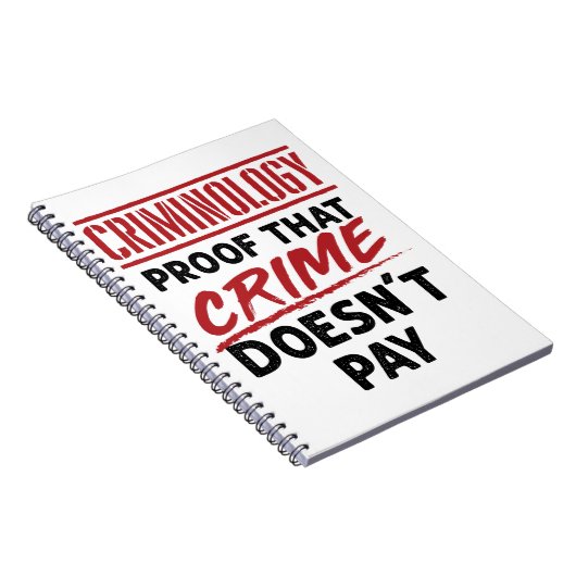 Criminologie bewijst dat misdaad niet betaalt notitieboek (Rechterzijde)