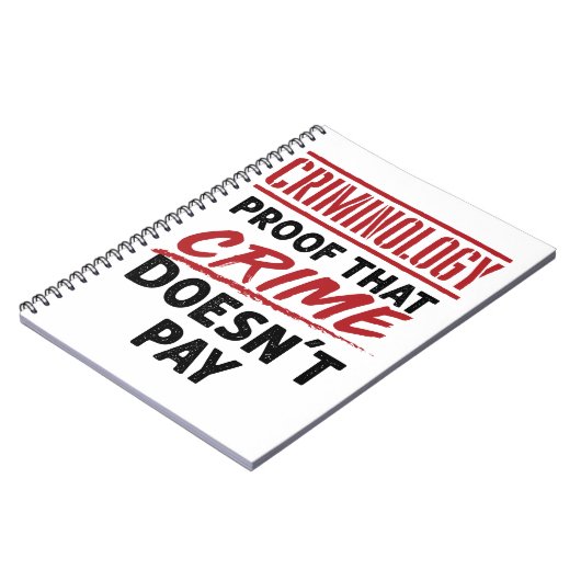 Criminologie bewijst dat misdaad niet betaalt notitieboek (Linkerzijde)