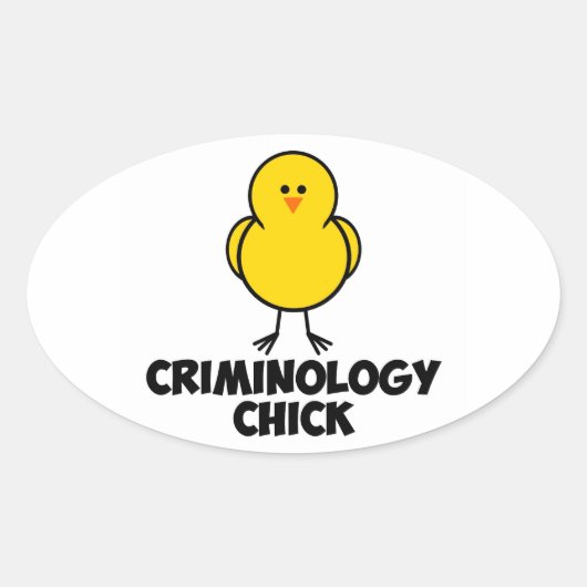 Criminology Chick Ovale Sticker (Voorkant)