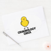 Criminology Chick Ovale Sticker (Envelop)
