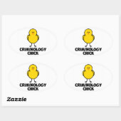 Criminology Chick Ovale Sticker (Vel)