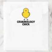 Criminology Chick Ovale Sticker (Tas)