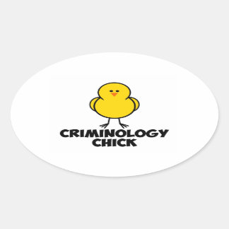 Criminology Chick Ovale Sticker