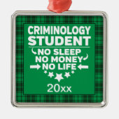 Criminology College Student Green Pset Xmas Metalen Ornament (Voorkant)