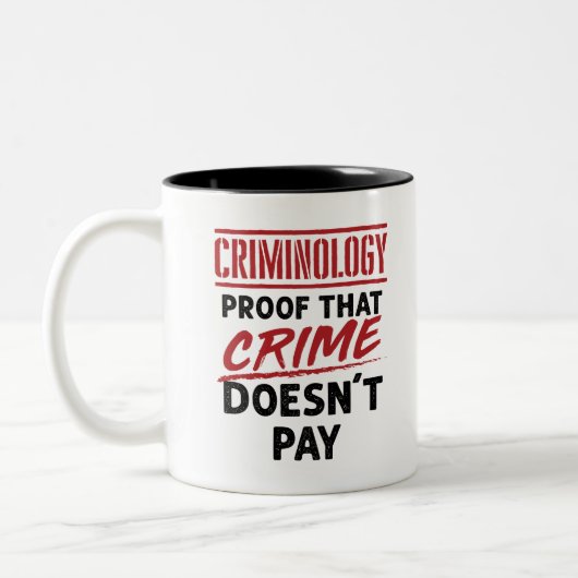 Criminology Proof that Crime Doesn't Pay Tweekleurige Koffiemok (Links)