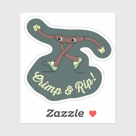 Crimp and Rip Retro Climbing Character Sticker (Vel)