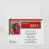 Crimson Afstuderen Foto Aankondiging (Voorkant / Achterkant)