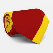 Crimson and Gold Broad Regimental Stripe Stropdas (Opgerold)