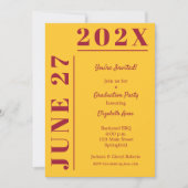 Crimson and Gold Graduation Party Kaart (Voorkant)