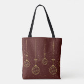 Crimson and Gold Ornament Christmas Tote Bag (Achterkant)