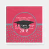 Crimson and Gray Kindergarten Graduation Party Servet (Voorkant)