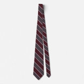 Crimson And Grayish Red Plus Pink Rose Stripes Stropdas (Voorkant)