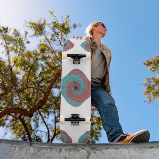 Crimson and Teal Vortex Persoonlijk Skateboard (Buiten 1)