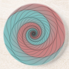 Crimson and Teal Vortex Zandsteen Onderzetter