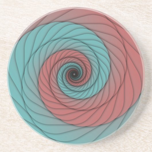 Crimson and Teal Vortex Zandsteen Onderzetter (Voorkant)