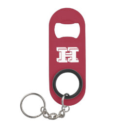 Crimson and White Stainless Keychain Bottle Opener Mini Flessenopener
