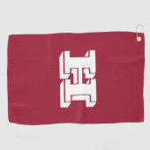 Crimson and White Varsity Letter Golf Towel Golfhanddoek (Horizontaal)