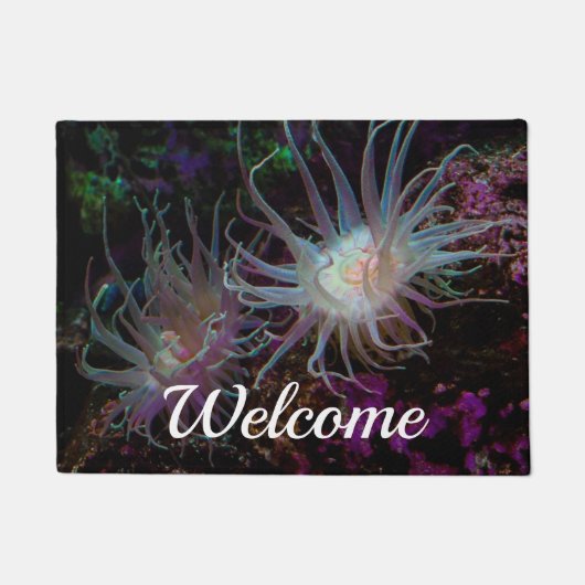 Crimson Anemone Welcome Doormat Deurmat (Voorkant)
