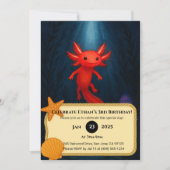 Crimson Axolotl in Mushroom Grotto Verjaardag Kaart (Voorkant)