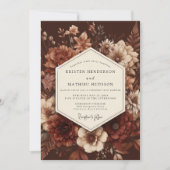 Crimson Baroque Bloom Wedding Kaart (Voorkant)