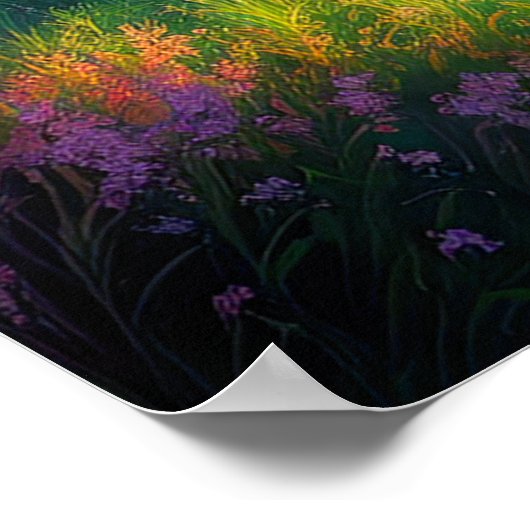 Crimson Beauty, Red Tree bij het Azure Lake Poster (Hoek)