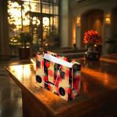 Crimson & Beige Abstracte Geometrische Gift Bag Groot Cadeauzakje