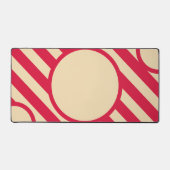 Crimson & Beige Diagonale Cirkelmat – Aanpasbaar Bureaumat (Voorkant)