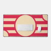 Crimson & Beige Sunburst Desk Mat – Customizable (Keyboard & Muis)