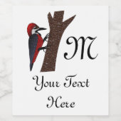 Crimson Bellied Woodpecker Wijn Etiket (Enkel label)