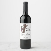 Crimson Bellied Woodpecker Wijn Etiket (Voorkant)