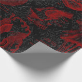 Crimson & Black Damask patterned Vampyre Anatomy Cadeaupapier (Hoek)