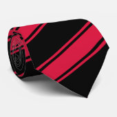 Crimson & Black Diagonal Stripes Stropdas (Opgerold)