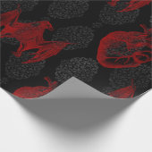 Crimson & Black Hearts en vleermuizen Cadeaupapier (Hoek)